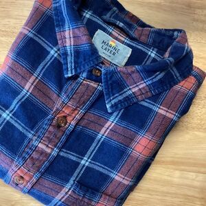Mens Marine Layer Button Up plaid Flannel- Medium